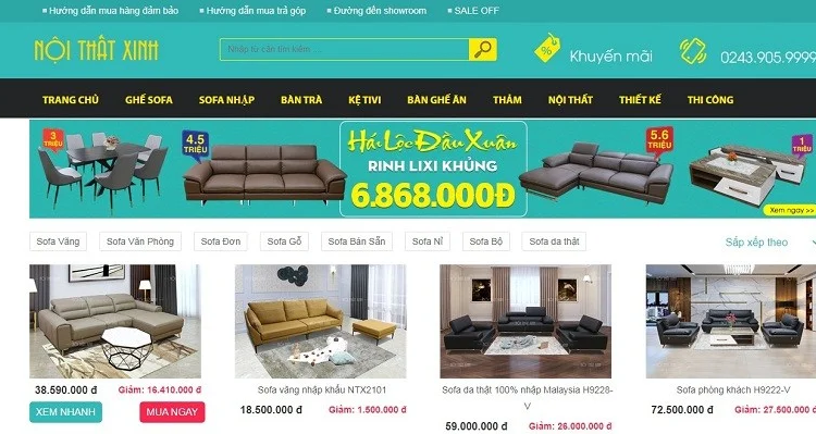 Thiết kế website sofa chuyên nghiệp, chuẩn SEO