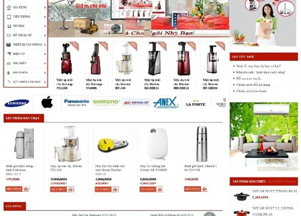 Thiết kế website bán đồ gia dụng